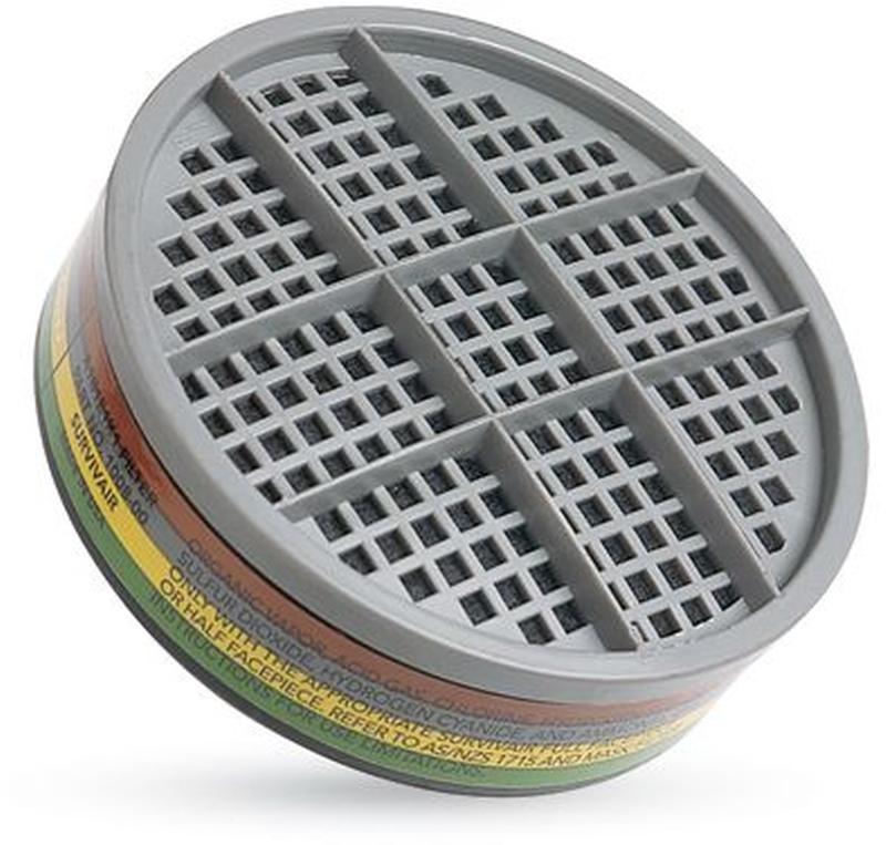 RESPIRATOR FILTER SURVIVAIR 100800 A1B1E1K1 MULTI CONTAMINANT 6/PKT