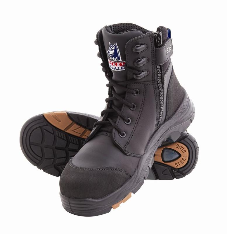 BOOT SAFETY STEEL BLUE TORQUAY 617539 ZIP SIDED 150MM TPU SOLE ...