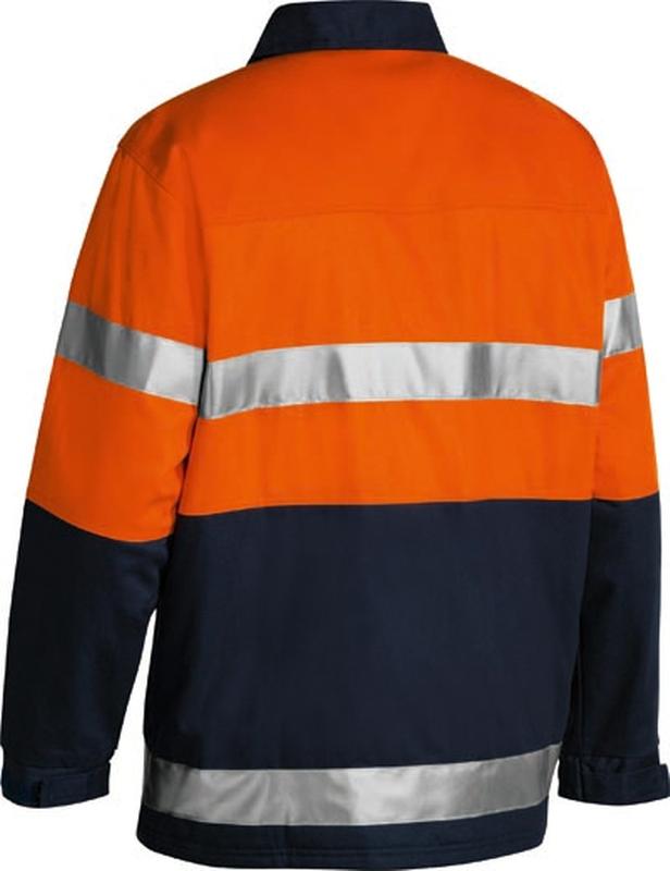 JACKET BISLEY BK6710T HI VIS D/N 3M TAPED 2 TONE 310GSM COTTON DRILL ...