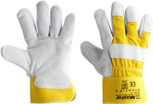GLOVE SAFETY MASTER LC239 STEEL FX LEATHER YELLOW CANVAS BACK LARGE