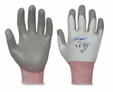 GLOVE SAFETY NINJA SILVER CUT 3 RESIST PU COATED PALM DYNEEMA LINER