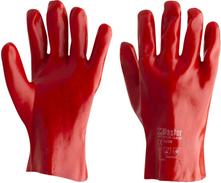 GLOVE SAFETY MASTER P328 PVC SINGLE DIPPED FULLY COATED COTTON LINER 27CM RED LARGE