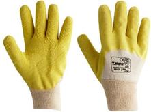 GLOVE SAFETY MASTER RC476 GLASS GRIPPER 3/4 LATEX DIPPED COTTON LINED KNITWRIST YELLOW LARGE