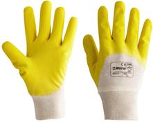 GLOVE SAFETY MASTER RC477 GLASS GRIPPER HD 3/4 LATEX DIPPED COTTON LINED KNITWRIST YELLOW LARGE