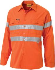 SHIRT L/SLEEVE BISLEY BS6897 HI VIS D/N 3M TAPED 155GSM COTTON DRILL VENTED GUSSET CUFF