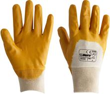 GLOVE SAFETY MASTER YELLOW STAR M/DUTY 3/4 NITRILE COATED KNITWRIST