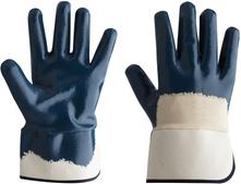 GLOVE SAFETY MASTER NAVY STAR H/DUTY 3/4 NITRILE COATED JERSEY COTTON LINER - LARGE