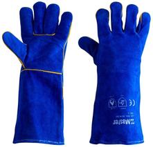 GLOVE WELDERS MASTER BLUE LW205 LEATHER REINFORCED FULLY LINED 40CM LARGE