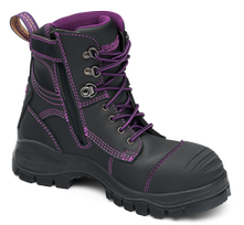 BOOT SAFETY WOMENS BLUNDSTONE 897 ZIP SIDED PU/RUBBER SOLE TOE BUMPER