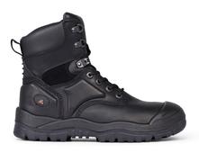 BOOT SAFETY MONGREL 550020 HI LEG ZIPSIDER PU/RUBBER SOLE - BLACK